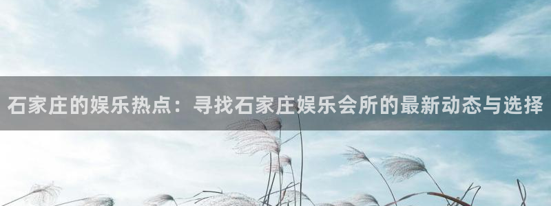 恒盛娱乐哪个游戏好爆：石家庄的娱乐热点：寻找石家庄娱乐会所的最新动态与选择